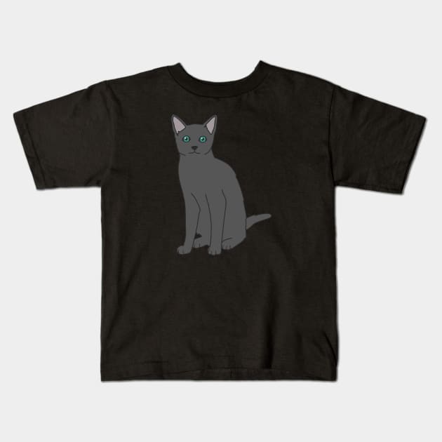 Russian Blue Kids T-Shirt by Kelly Louise Art